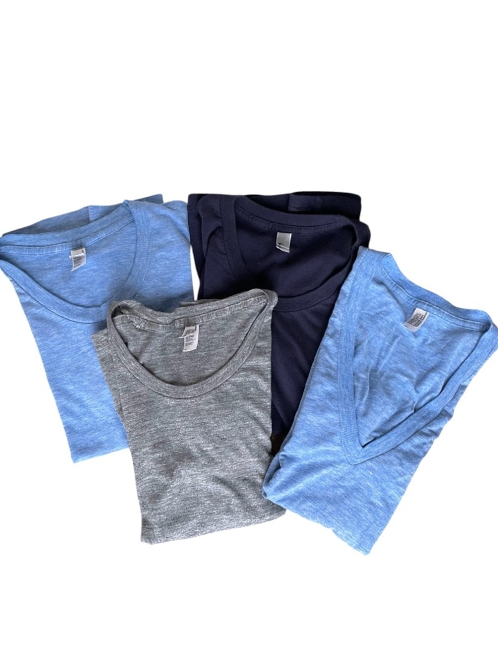 American Apparel Track Shirt Tri-Blend T-Shirt Bundle 4 Blue Grey S